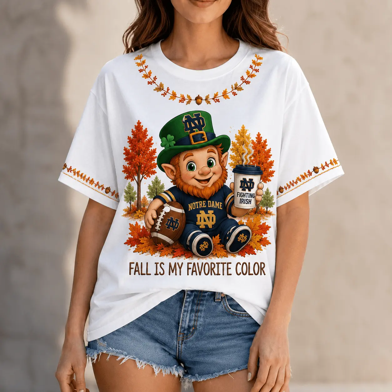 Notre Dame Fighting Irish | Premium NCAA Fall Football 3D Shirt NY - Image 2