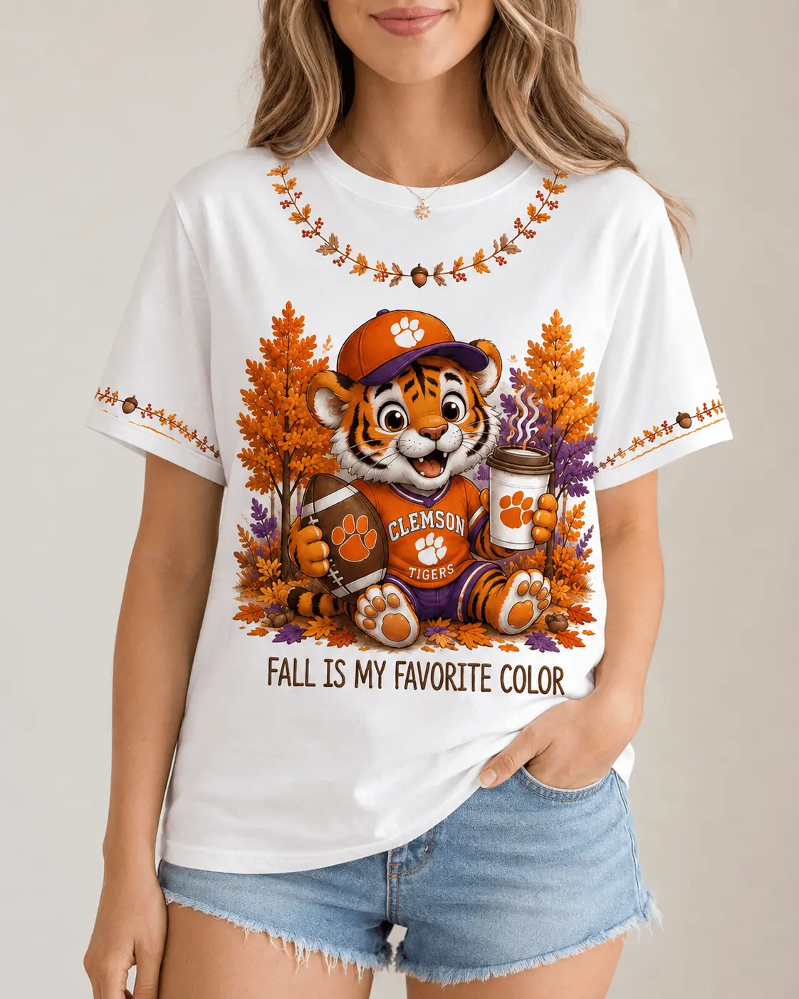 Clemson Tigers | Premium NCAA Fall Football 3D Shirt NY - Image 2