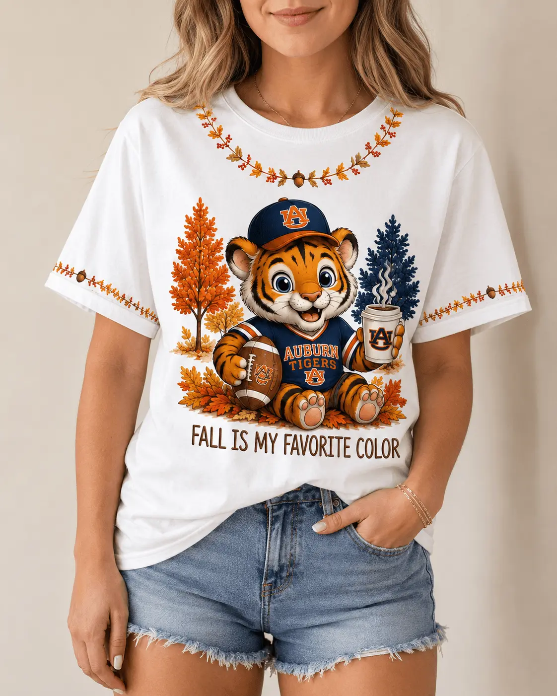 Auburn Tigers | Premium NCAA Fall Football 3D Shirt NY - Image 2