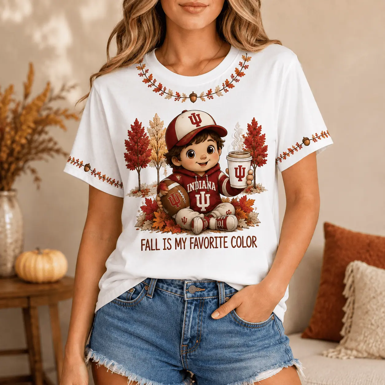 Indiana Hoosiers | Premium NCAA Fall Football 3D Shirt NY - Image 2