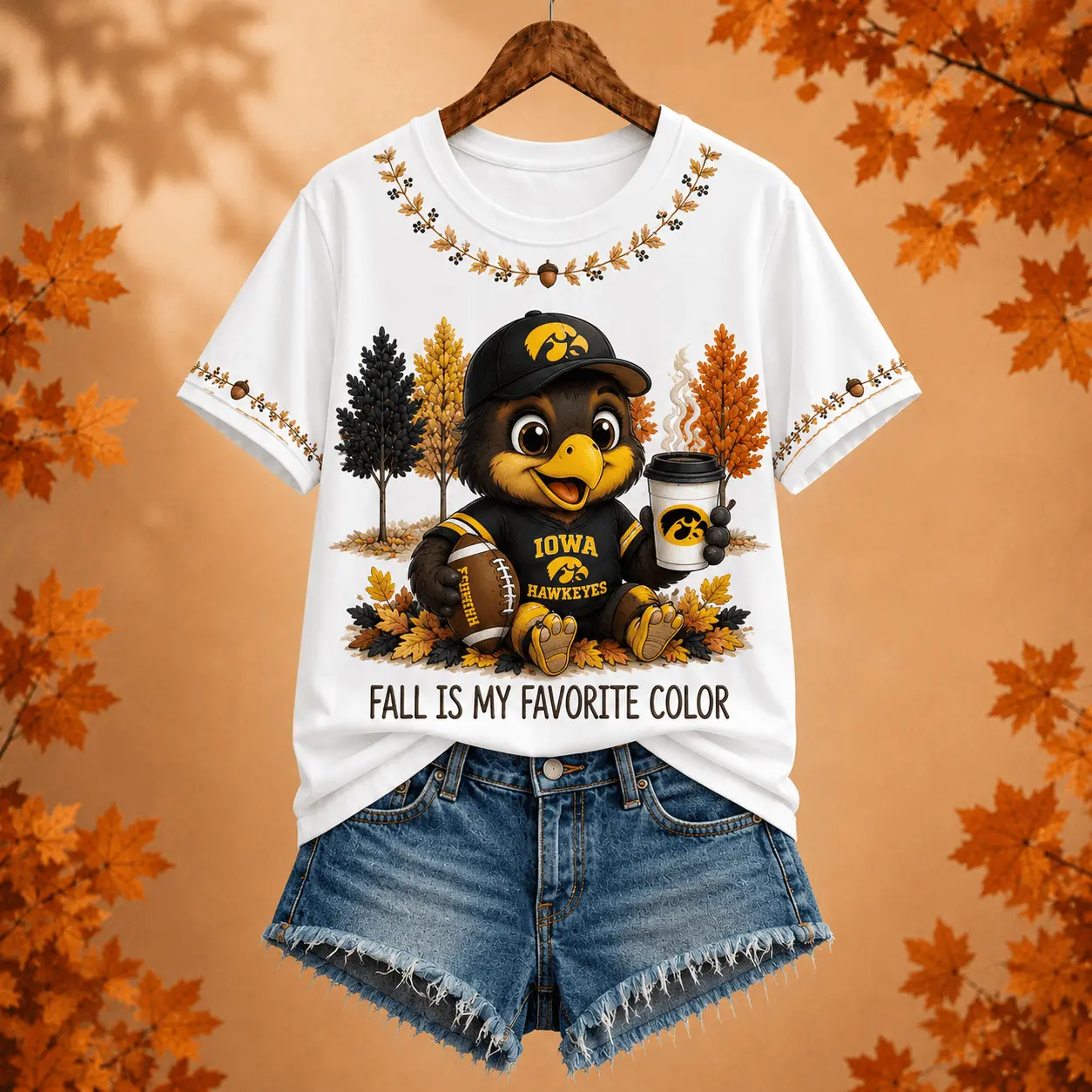 Iowa Hawkeyes | Premium NCAA Fall Football 3D Shirt NY
