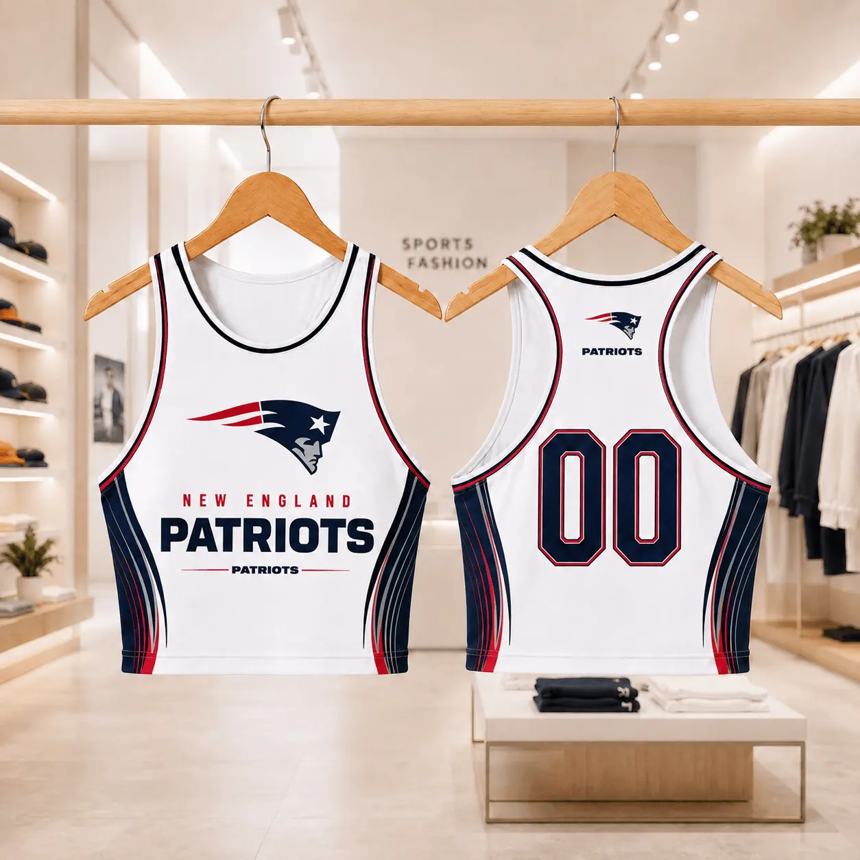 New England Patriots | Premium NFL Athletic Flare Fan Merch Crop Top NTD