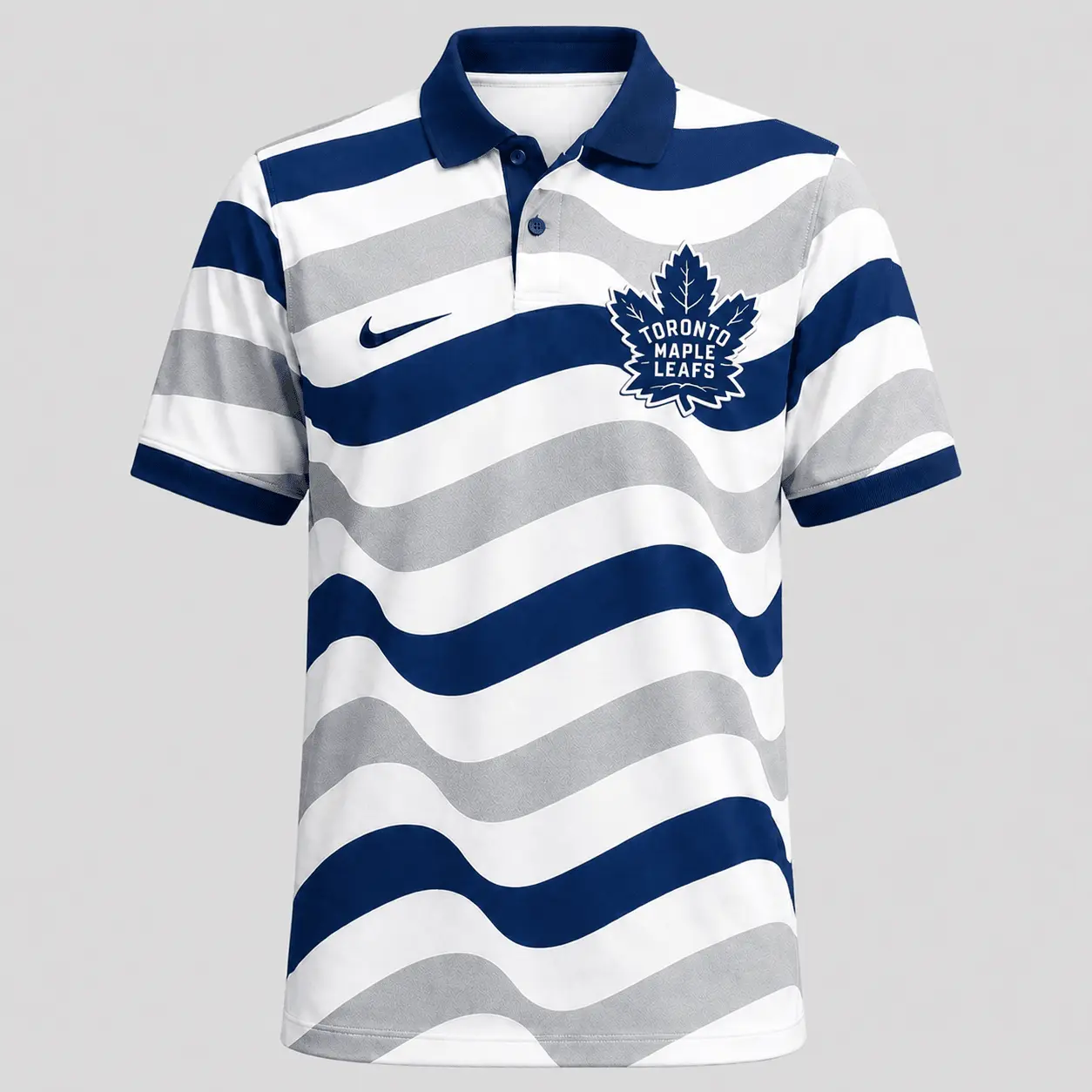 Toronto Maple Leafs | Premium NHL Retro Wavy Stripe Short Sleeve Polo Shirt NDN
