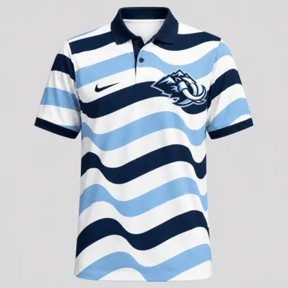 Utah Mammoth | Premium NHL Retro Wavy Stripe Short Sleeve Polo Shirt NDN