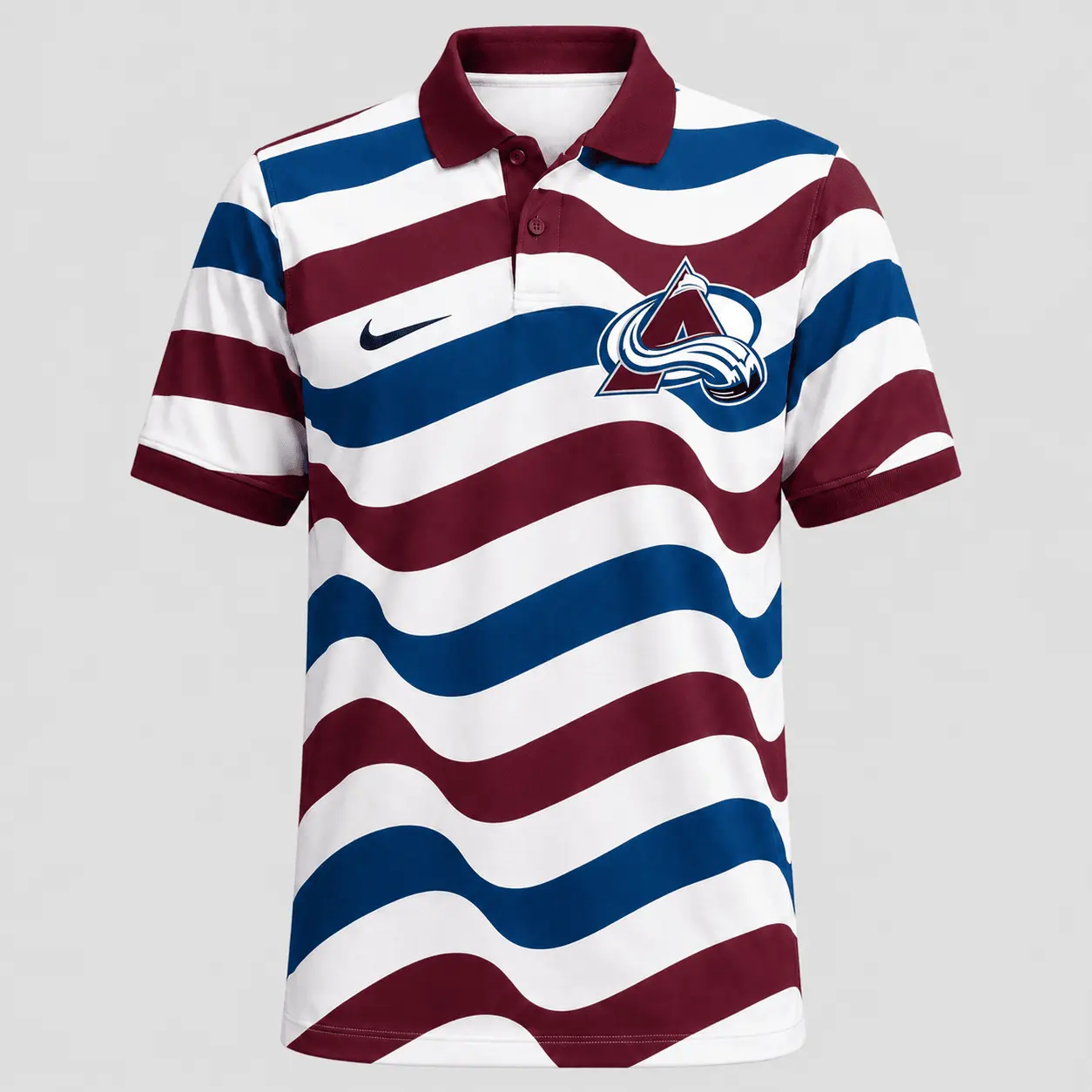 Colorado Avalanche | Premium NHL Retro Wavy Stripe Short Sleeve Polo Shirt NDN