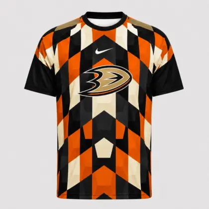 Anaheim Ducks | Premium NHL Vintage Diamond Grid Hockey T-Shirt NDN