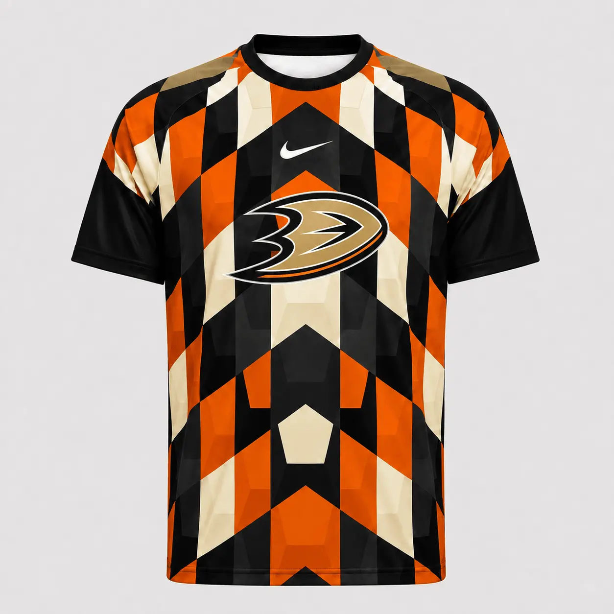 Anaheim Ducks | Premium NHL Vintage Diamond Grid Hockey T-Shirt NDN