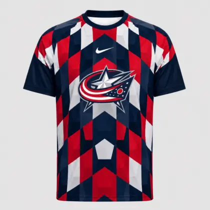 Columbus Blue Jackets | Premium NHL Vintage Diamond Grid Hockey T-Shirt NDN