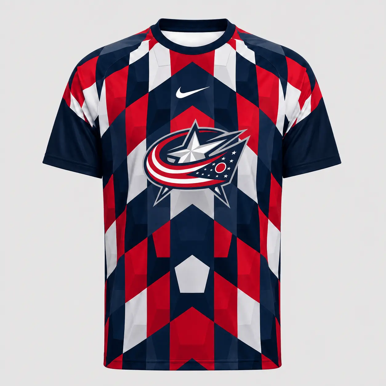 Columbus Blue Jackets | Premium NHL Vintage Diamond Grid Hockey T-Shirt NDN