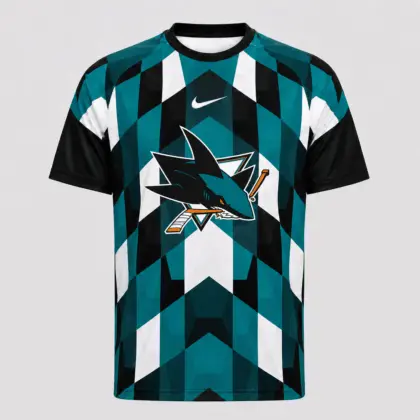 San Jose Sharks | Premium NHL Vintage Diamond Grid Hockey T-Shirt NDN