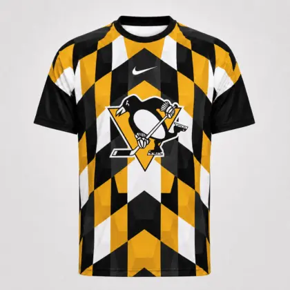 Pittsburgh Penguins | Premium NHL Vintage Diamond Grid Hockey T-Shirt NDN