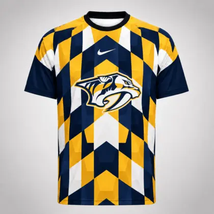 Nashville Predators | Premium NHL Vintage Diamond Grid Hockey T-Shirt NDN
