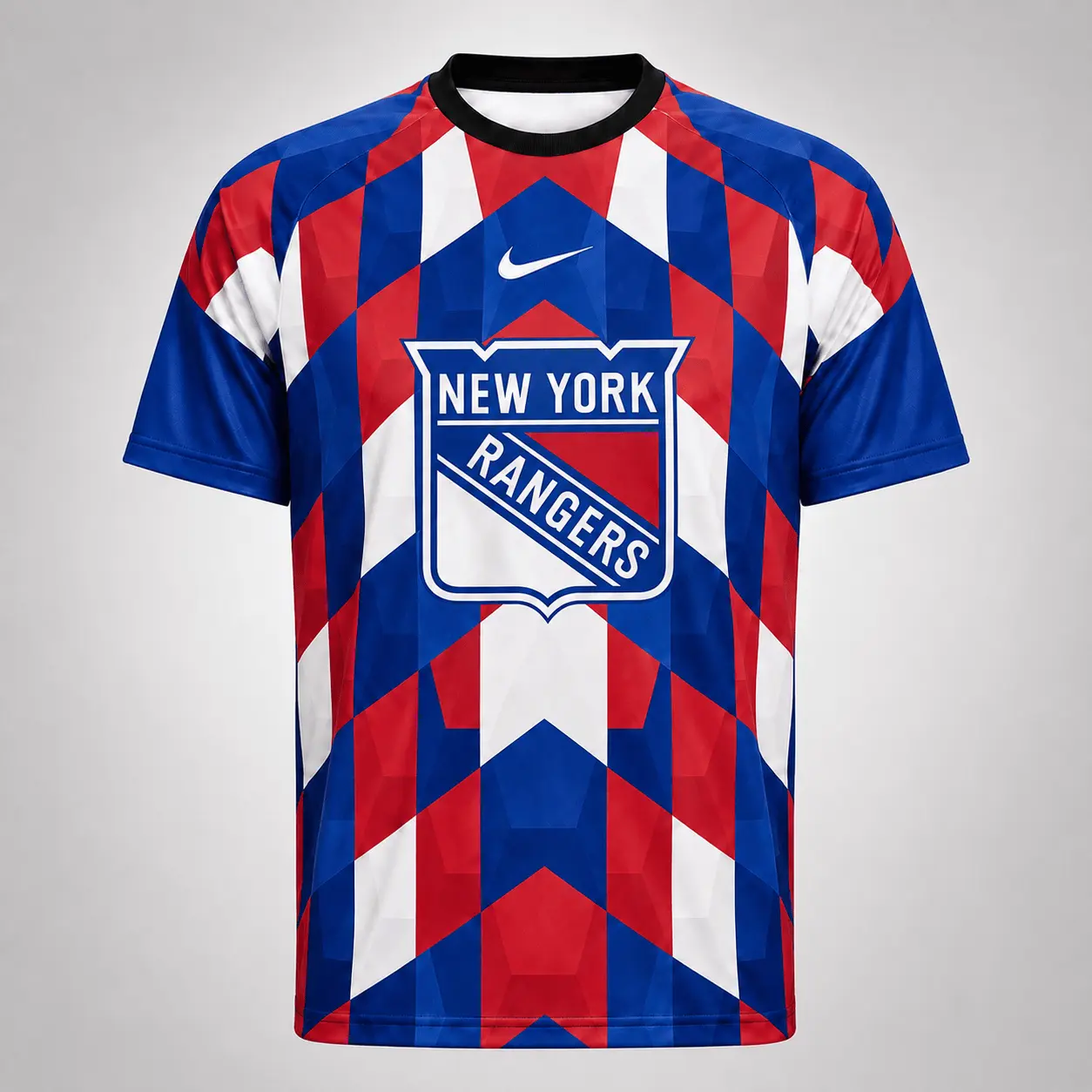 New York Rangers | Premium NHL Vintage Diamond Grid Hockey T-Shirt NDN