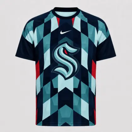 Seattle Kraken | Premium NHL Vintage Diamond Grid Hockey T-Shirt NDN