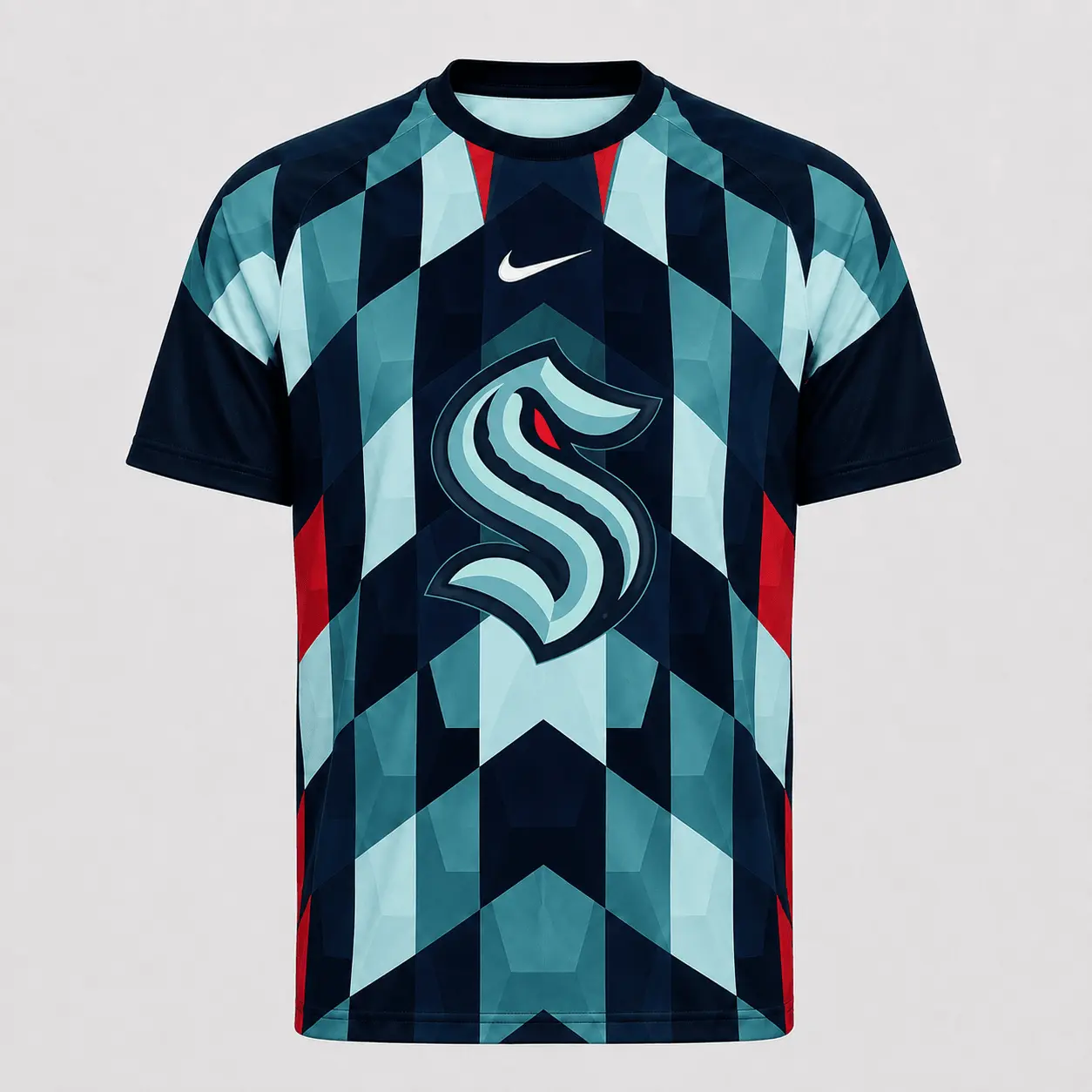 Seattle Kraken | Premium NHL Vintage Diamond Grid Hockey T-Shirt NDN