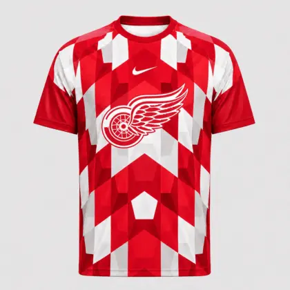 Detroit Red Wings | Premium NHL Vintage Diamond Grid Hockey T-Shirt NDN