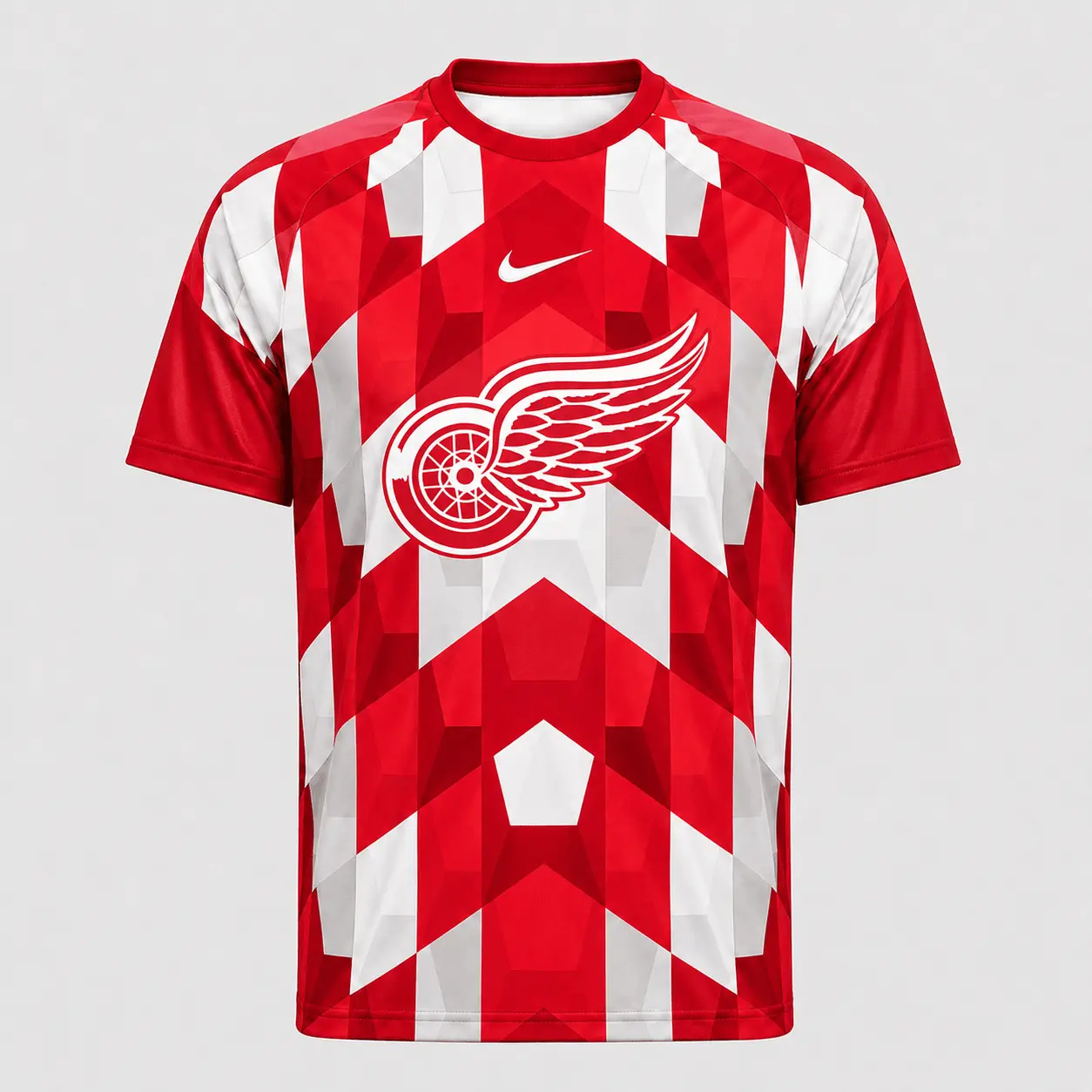 Detroit Red Wings | Premium NHL Vintage Diamond Grid Hockey T-Shirt NDN
