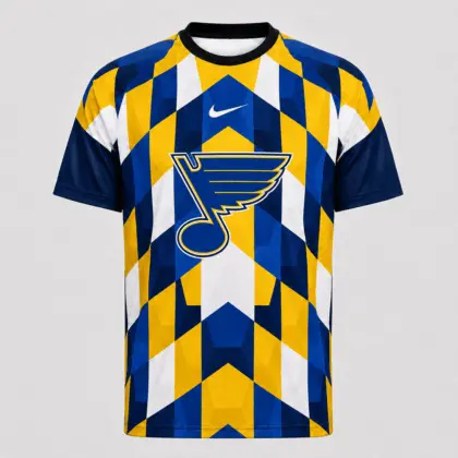 St. Louis Blues | Premium NHL Vintage Diamond Grid Hockey T-Shirt NDN