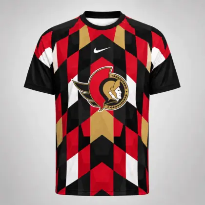 Ottawa Senators | Premium NHL Vintage Diamond Grid Hockey T-Shirt NDN