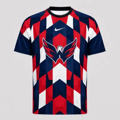 Washington Capitals | Premium NHL Vintage Diamond Grid Hockey T-Shirt NDN
