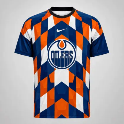 Edmonton Oilers | Premium NHL Vintage Diamond Grid Hockey T-Shirt NDN