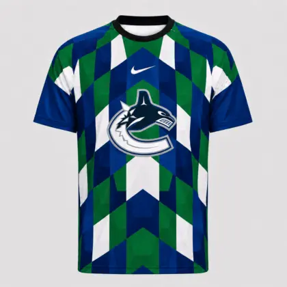 Vancouver Canucks | Premium NHL Vintage Diamond Grid Hockey T-Shirt NDN