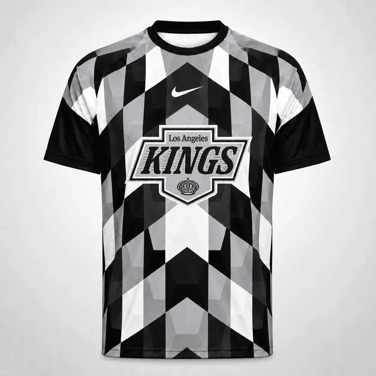 Los Angeles Kings | Premium NHL Vintage Diamond Grid Hockey T-Shirt NDN