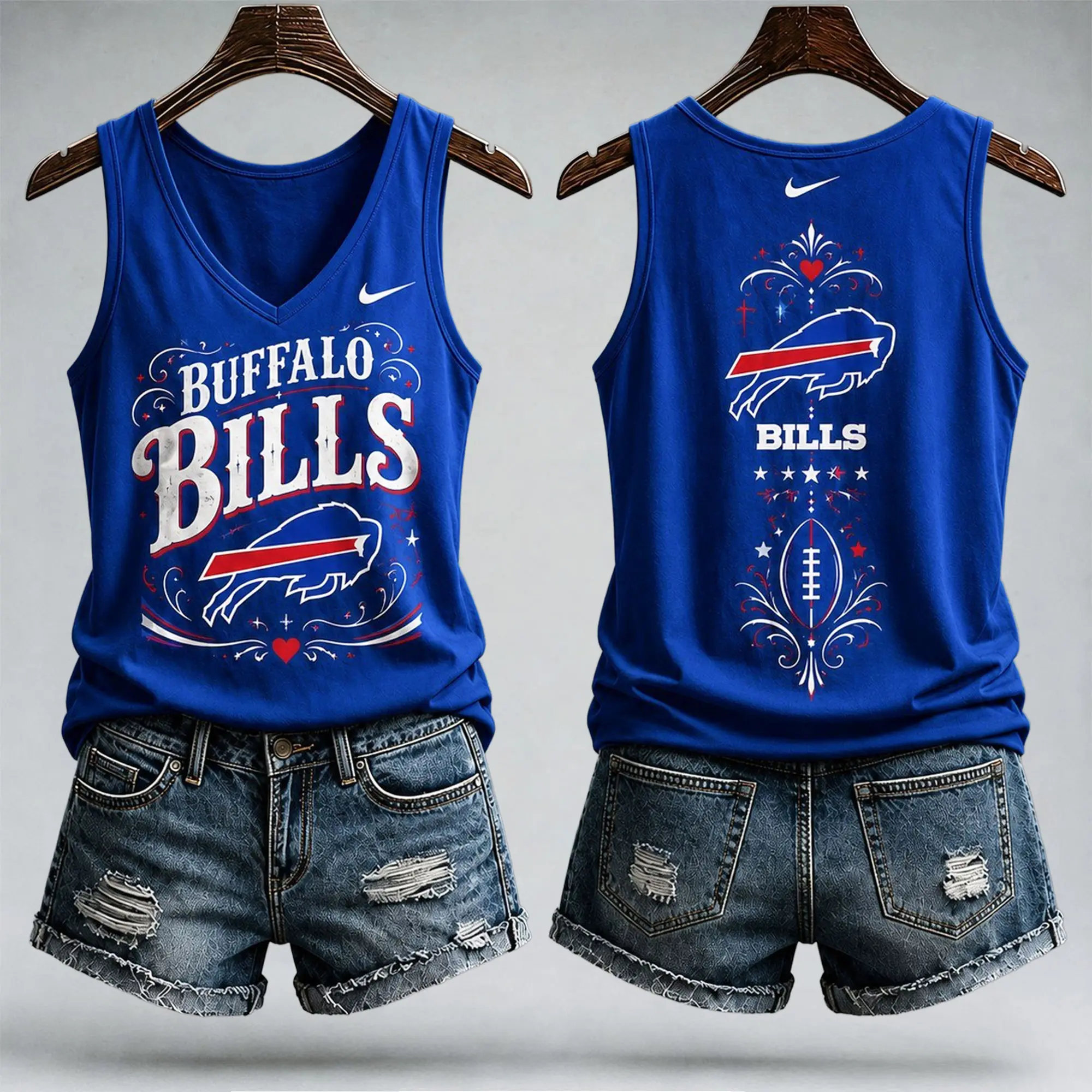 Buffalo Bills | Premium NFL Game Day Glory V-Neck Tank Top NY - Image 2