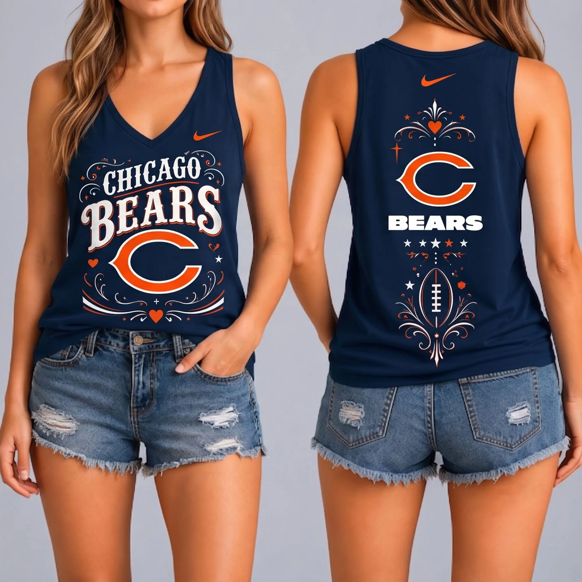 Chicago Bears | Premium NFL Game Day Glory V-Neck Tank Top NY