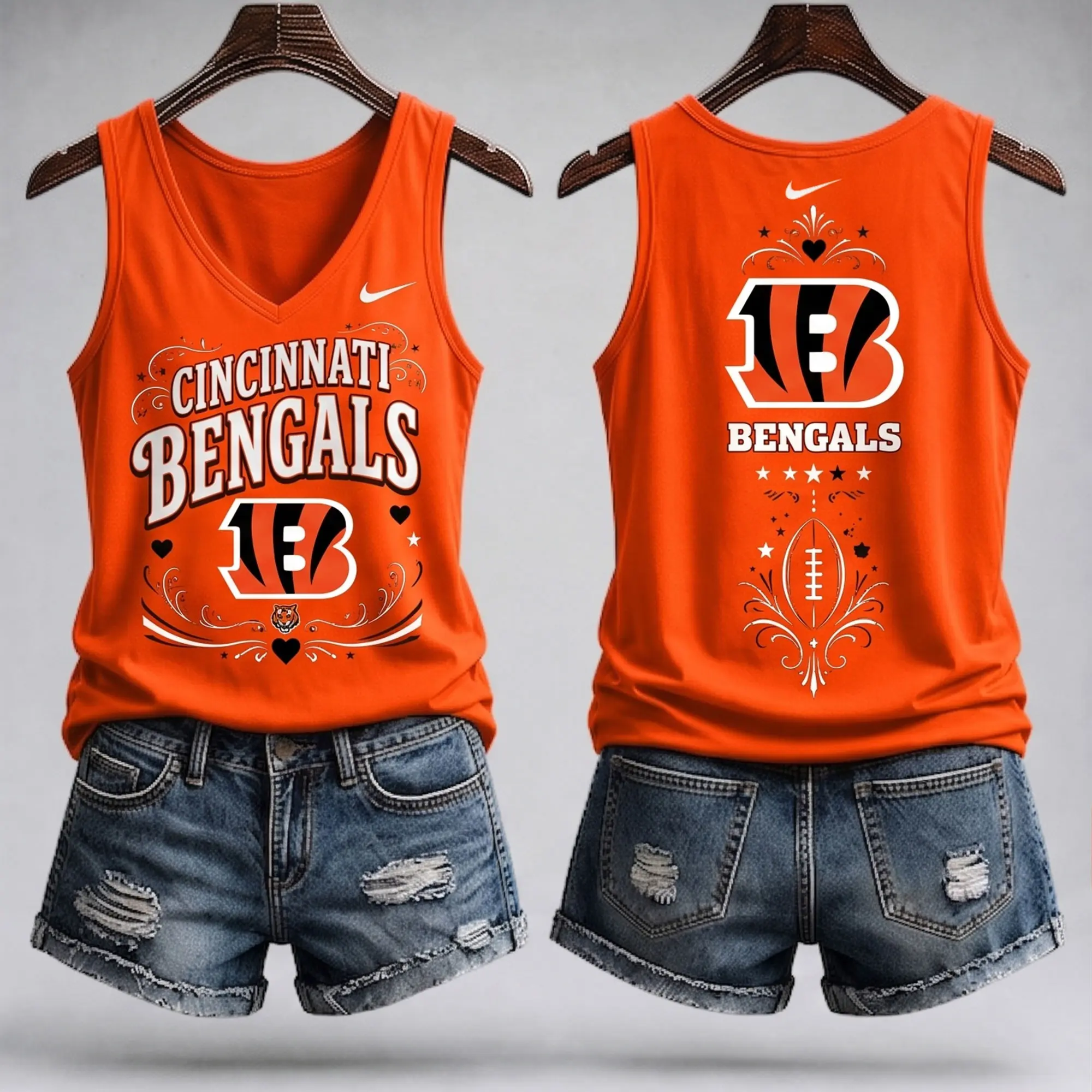 Cincinnati Bengals | Premium NFL Game Day Glory V-Neck Tank Top NY - Image 2