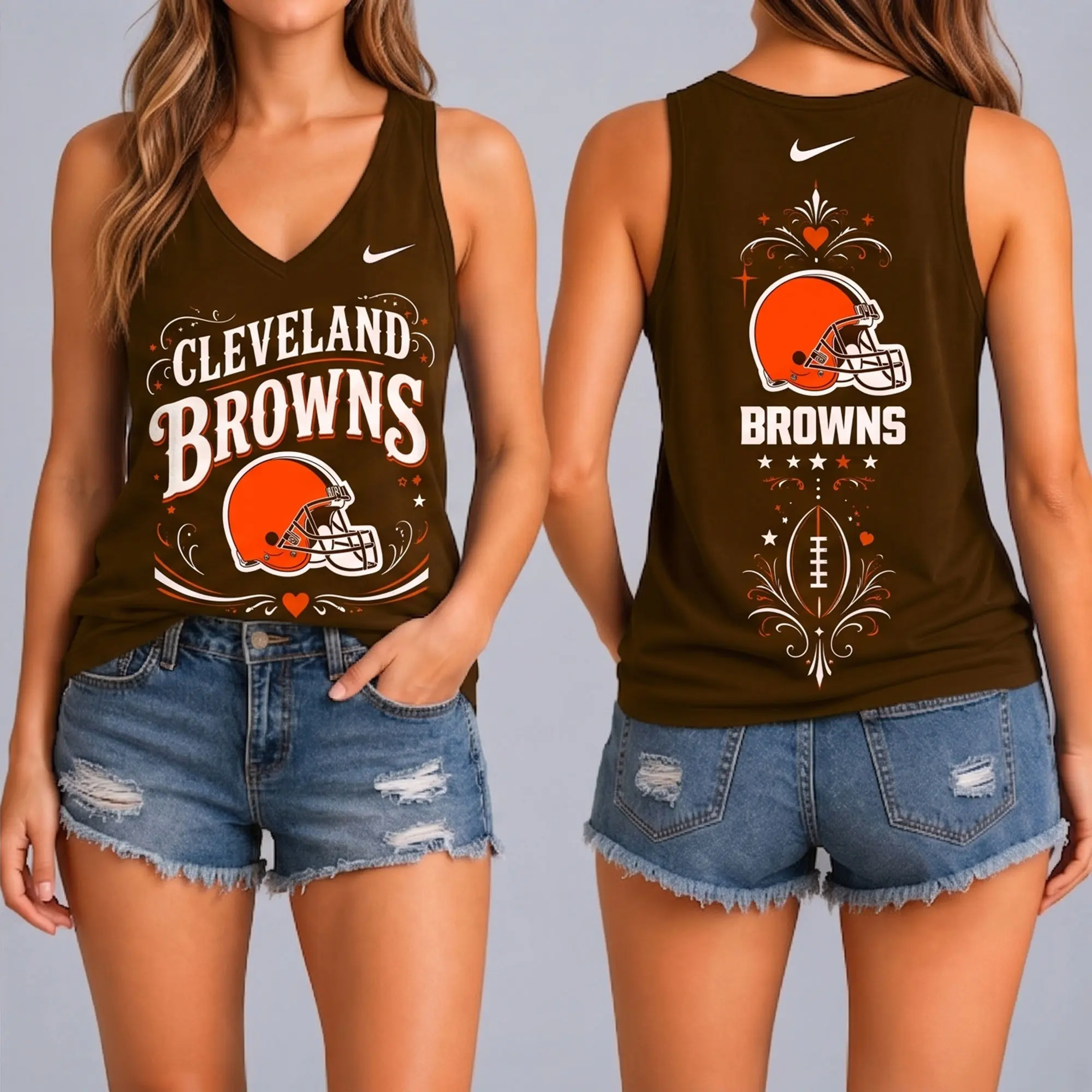 Cleveland Browns | Premium NFL Game Day Glory V-Neck Tank Top NY