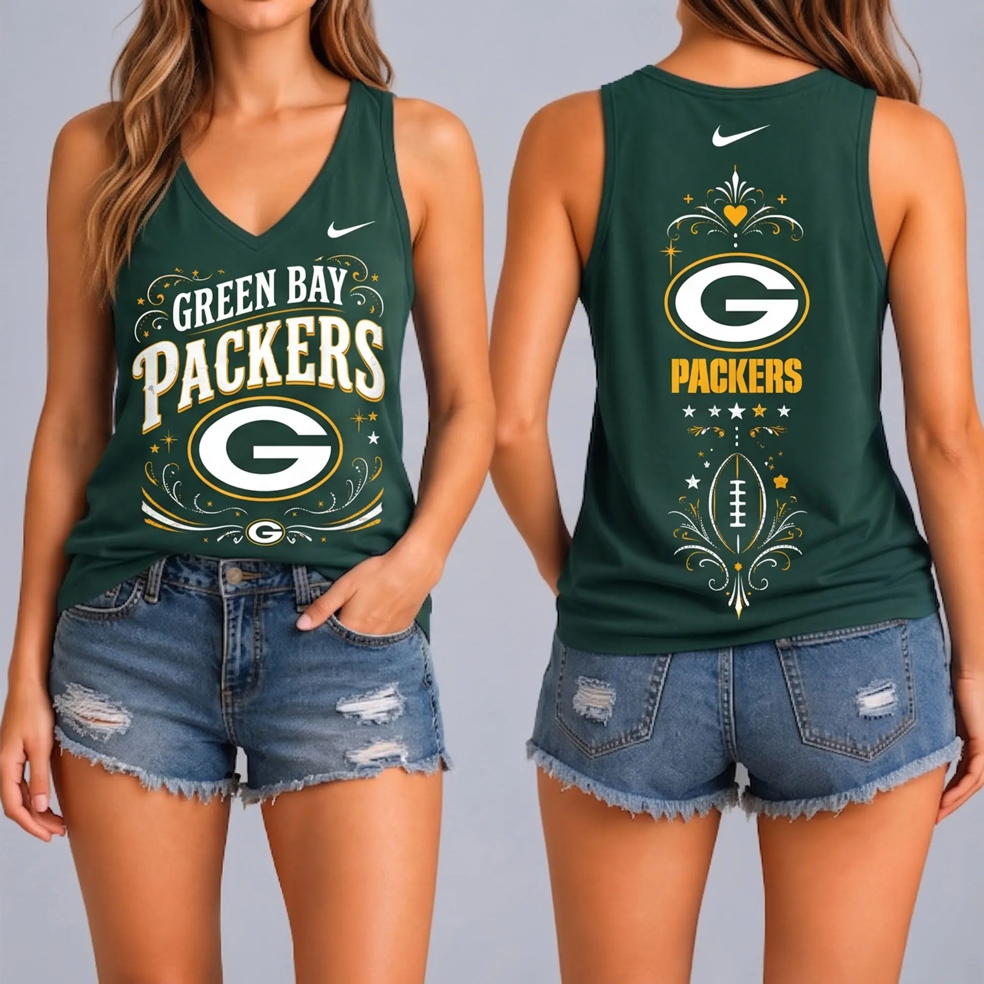 Green Bay Packers | Premium NFL Game Day Glory V-Neck Tank Top NY