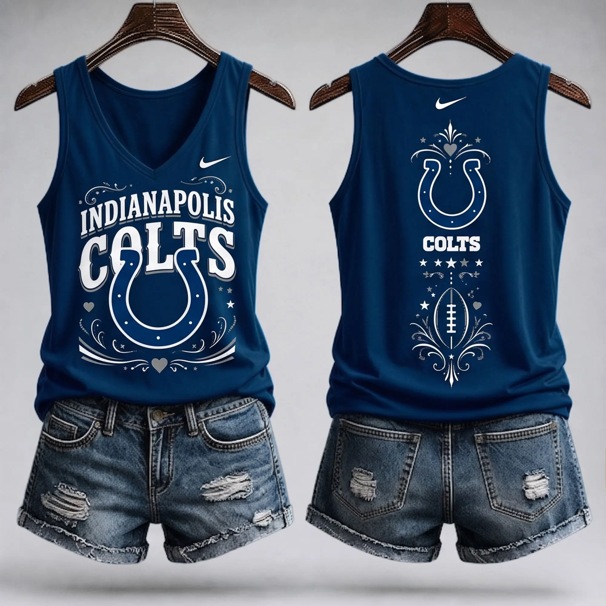Indianapolis Colts | Premium NFL Game Day Glory V-Neck Tank Top NY - Image 2