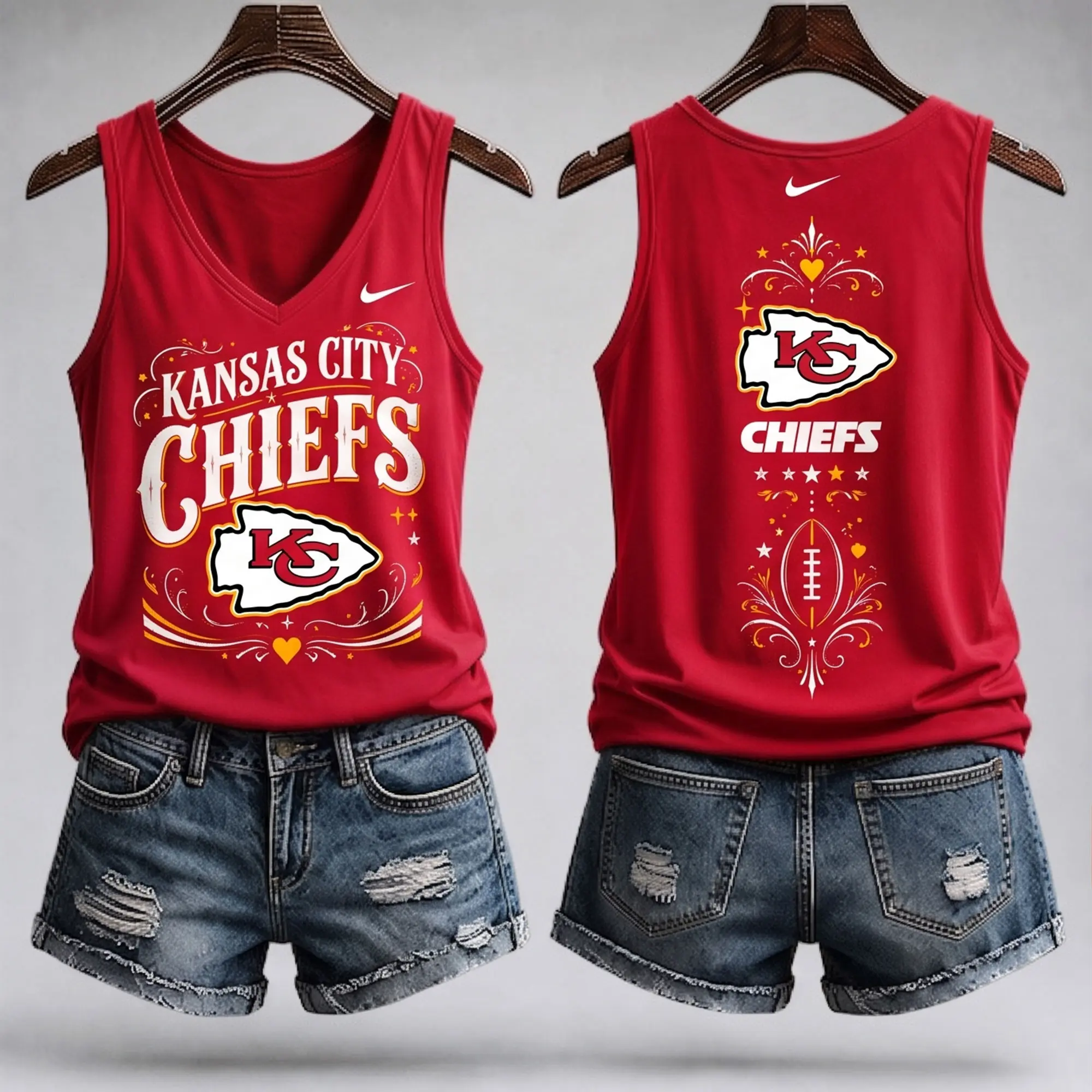 Kansas City Chiefs | Premium NFL Game Day Glory V-Neck Tank Top NY - Image 2