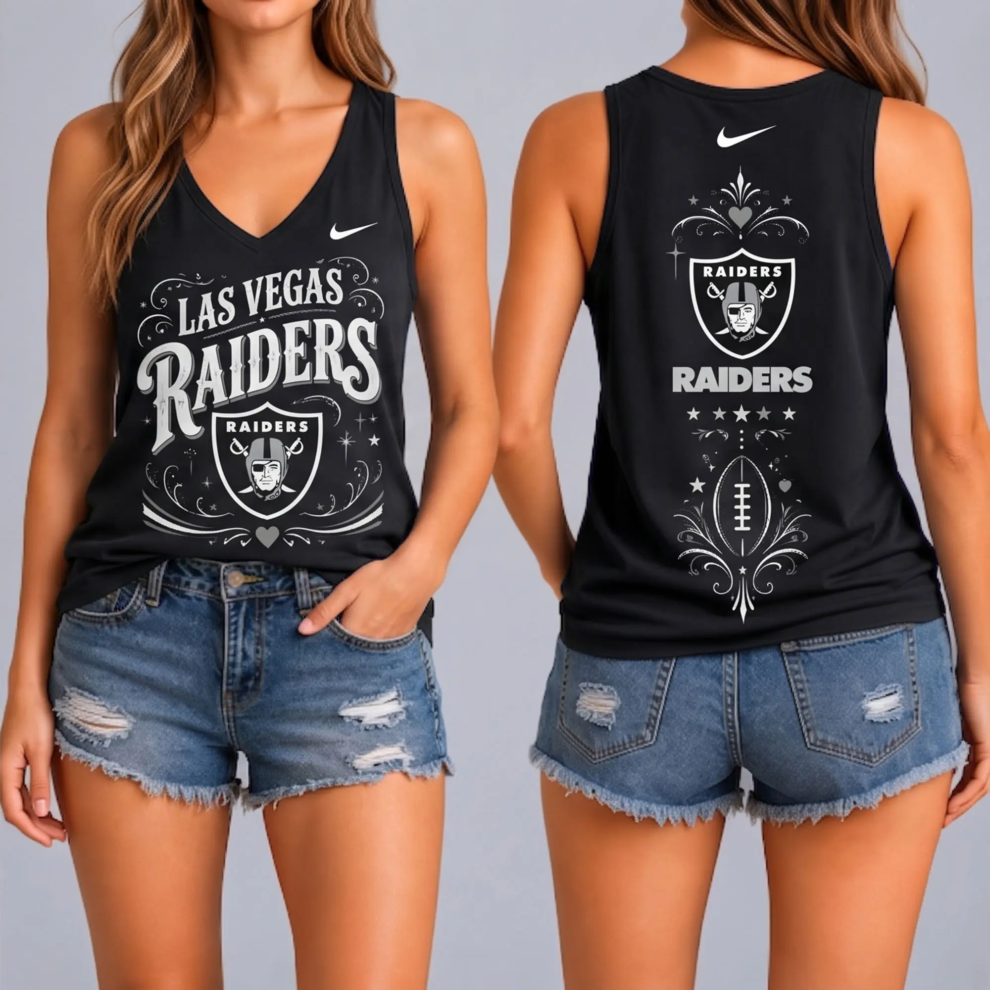 Las Vegas Raiders | Premium NFL Game Day Glory V-Neck Tank Top NY