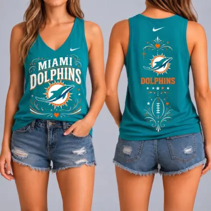 Miami Dolphins | Premium NFL Game Day Glory V-Neck Tank Top NY