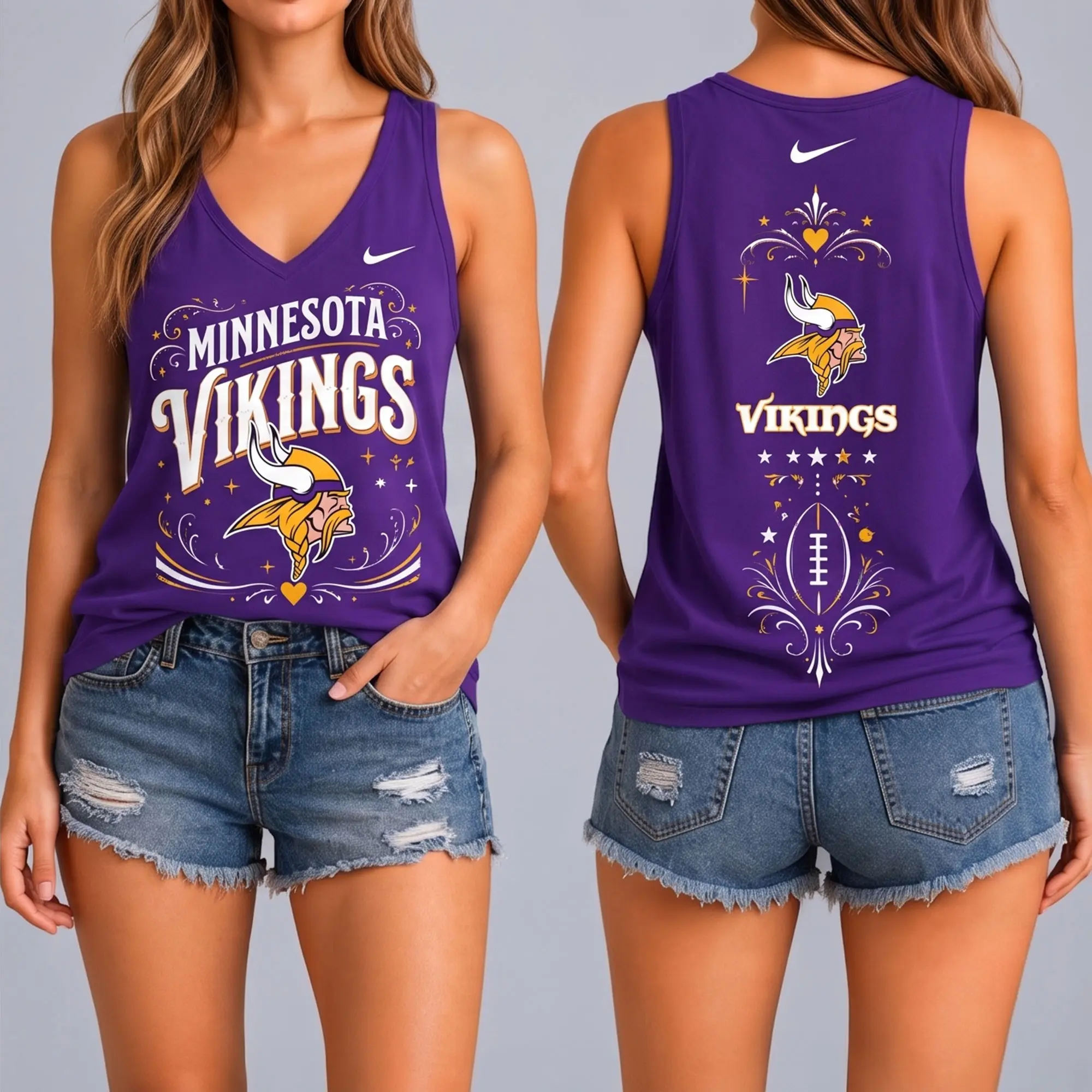 Minnesota Vikings | Premium NFL Game Day Glory V-Neck Tank Top NY