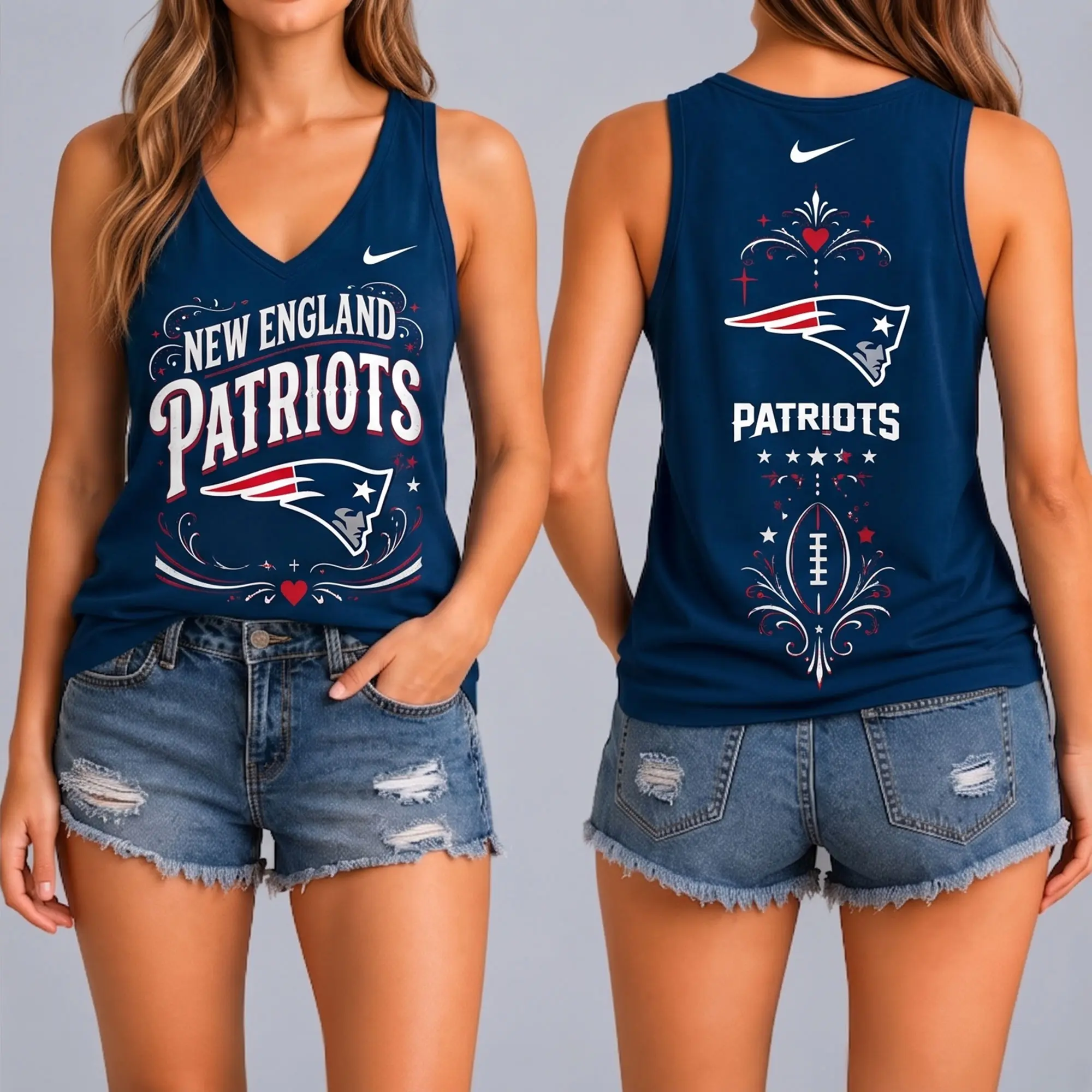 New England Patriots | Premium NFL Game Day Glory V-Neck Tank Top NY
