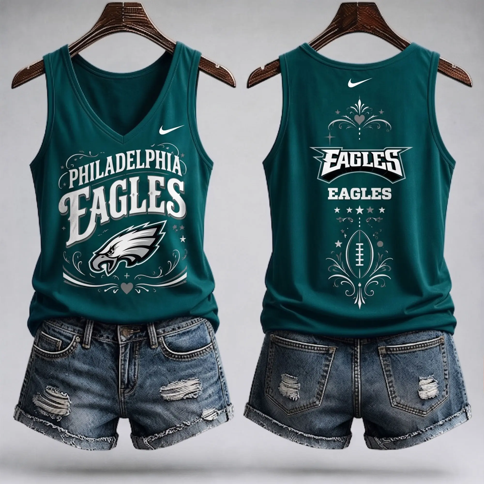 Philadelphia Eagles | Premium NFL Game Day Glory V-Neck Tank Top NY - Image 2