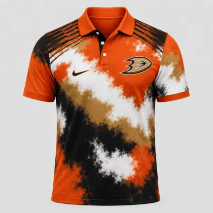 Anaheim Ducks | Premium NHL Retro Grunge Hockey Polo Shirt NDN