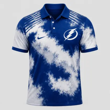 Tampa Bay Lightning | Premium NHL Retro Grunge Hockey Polo Shirt NDN