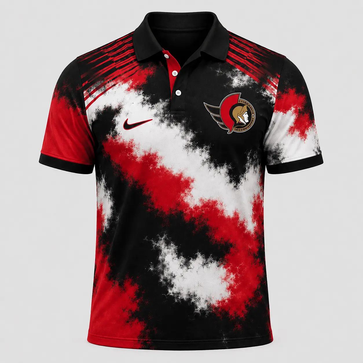 Ottawa Senators | Premium NHL Retro Grunge Hockey Polo Shirt NDN