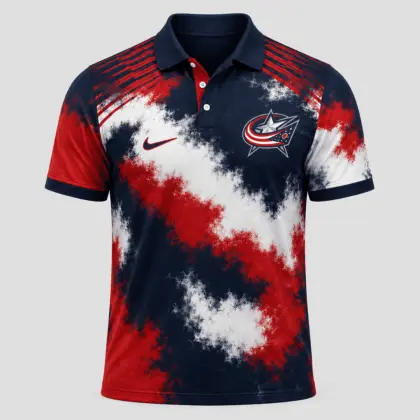 Columbus Blue Jackets | Premium NHL Retro Grunge Hockey Polo Shirt NDN