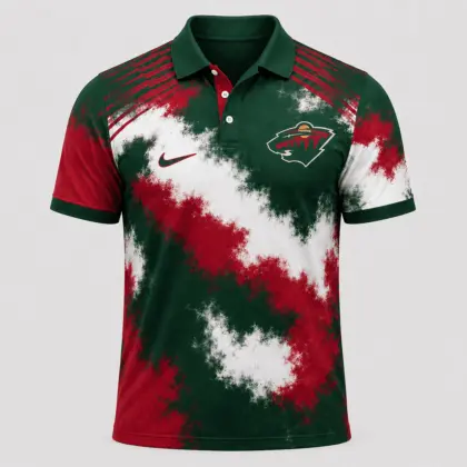 Minnesota Wild | Premium NHL Retro Grunge Hockey Polo Shirt NDN