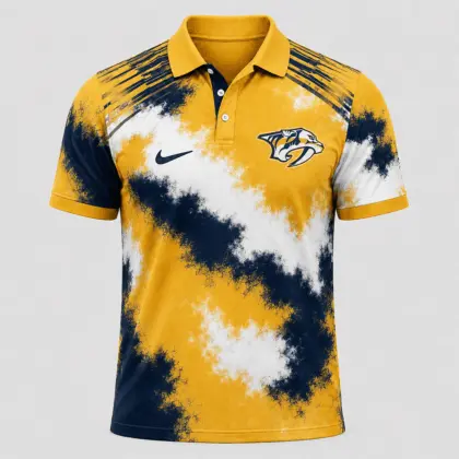 Nashville Predators | Premium NHL Retro Grunge Hockey Polo Shirt NDN
