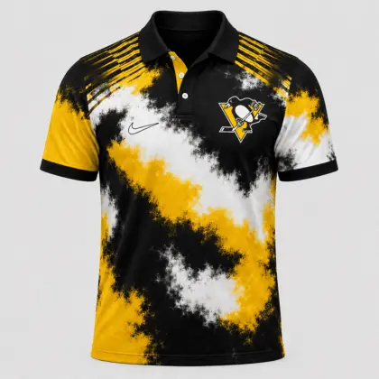 Pittsburgh Penguins | Premium NHL Retro Grunge Hockey Polo Shirt NDN