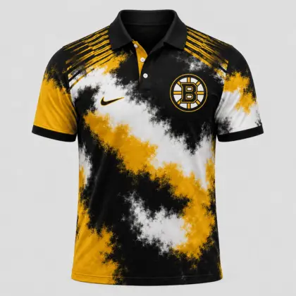 Boston Bruins | Premium NHL Retro Grunge Hockey Polo Shirt NDN