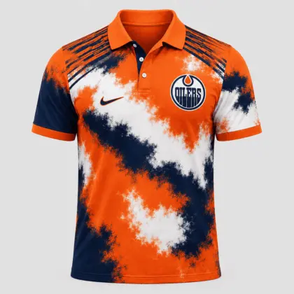 Edmonton Oilers | Premium NHL Retro Grunge Hockey Polo Shirt NDN