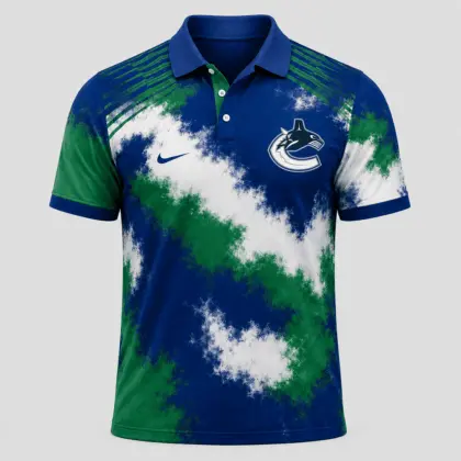 Vancouver Canucks | Premium NHL Retro Grunge Hockey Polo Shirt NDN