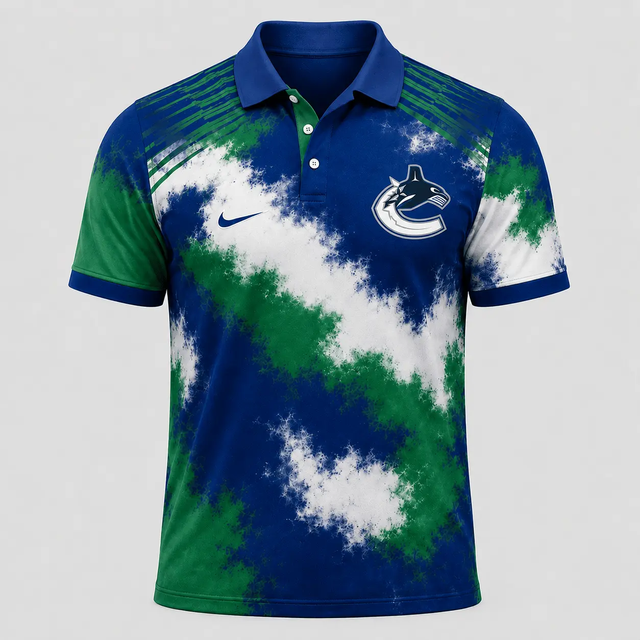 Vancouver Canucks | Premium NHL Retro Grunge Hockey Polo Shirt NDN